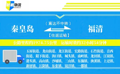 秦皇岛到福清物流公司