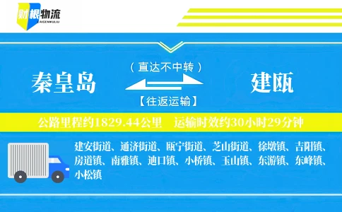 秦皇岛到建瓯物流公司