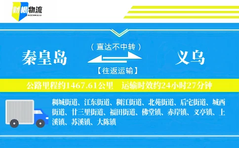 秦皇岛到义乌物流公司