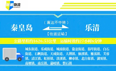 秦皇岛到乐清物流公司