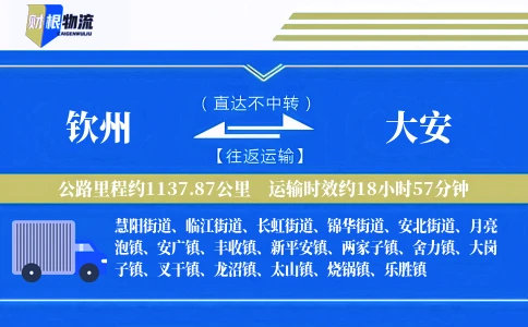 钦州到大安物流公司
