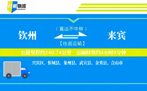 钦州到来宾物流公司