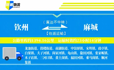 钦州到麻城物流公司