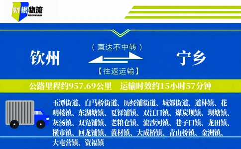 钦州到宁乡物流公司