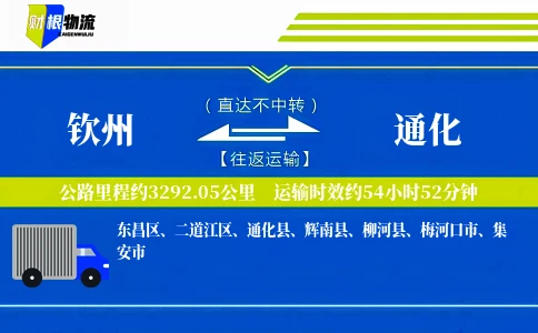钦州到通化物流公司
