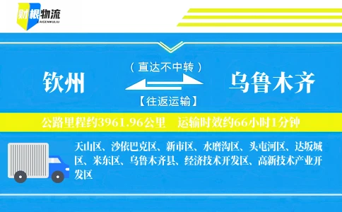 钦州到乌鲁木齐物流公司