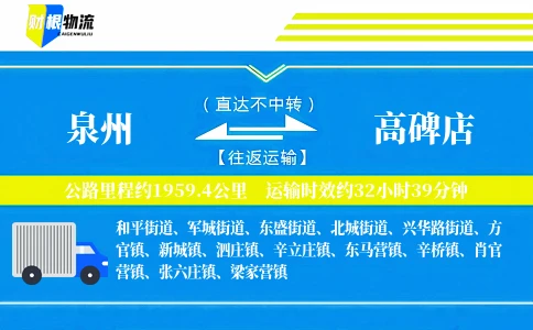 泉州到高碑店物流公司