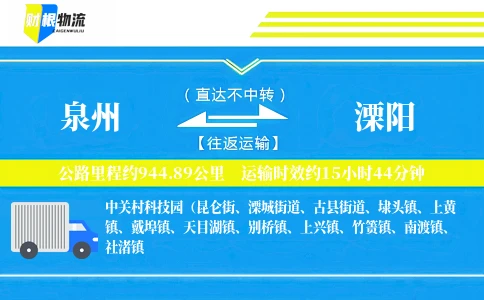 泉州到溧阳物流公司