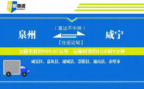 泉州到咸宁物流公司