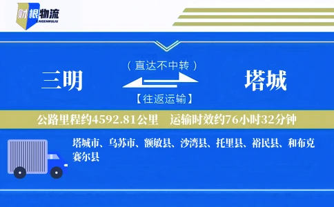 三明到塔城物流公司