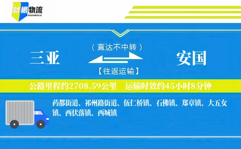 三亚到安国物流公司