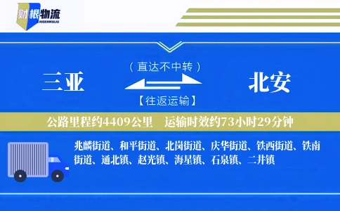 三亚到北安物流公司