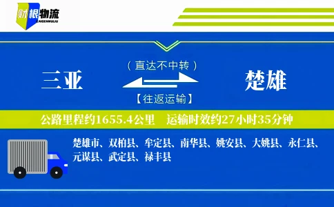 三亚到楚雄物流公司