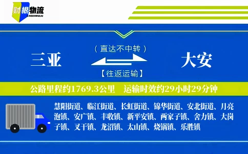 三亚到大安物流公司