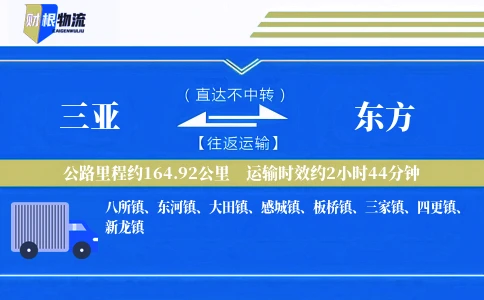 三亚到东方物流公司
