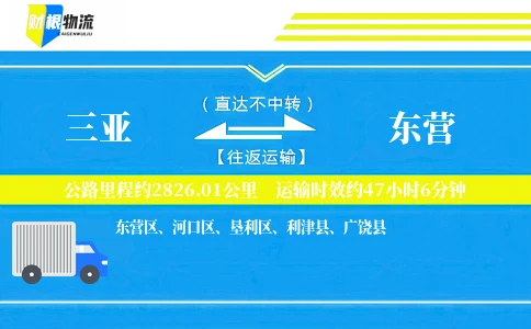 三亚到东营物流公司