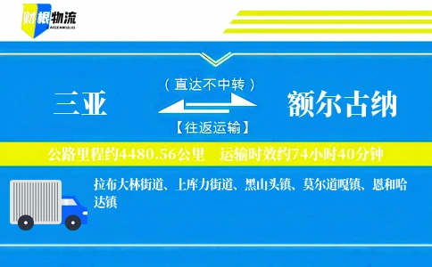 三亚到额尔古纳物流公司