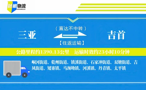 三亚到吉首物流公司