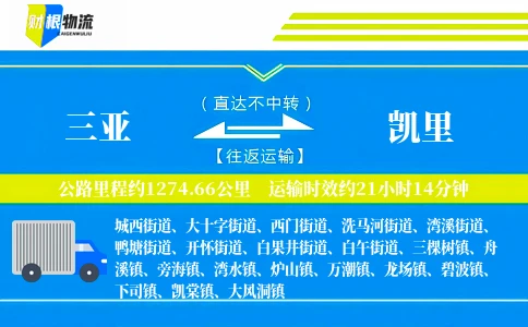 三亚到凯里物流公司