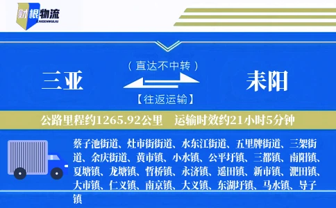 三亚到耒阳物流公司