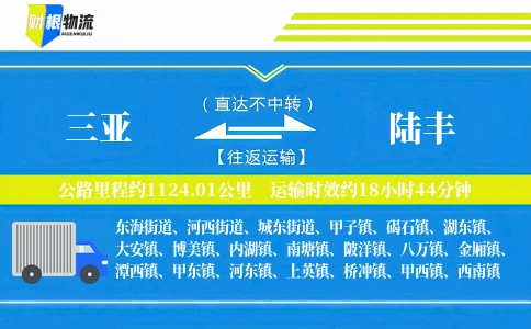 三亚到陆丰物流公司