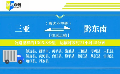 三亚到黔东南物流公司