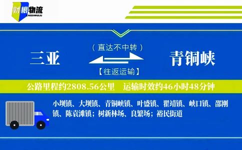 三亚到青铜峡物流公司