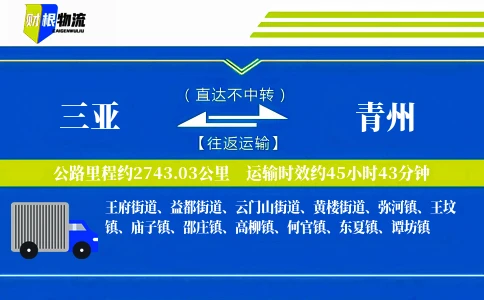 三亚到青州物流公司