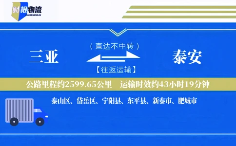三亚到泰安物流公司