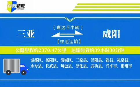 三亚到咸阳物流公司
