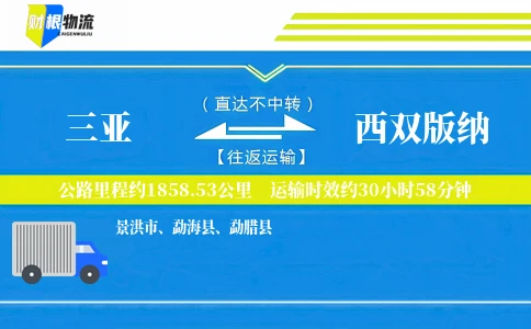 三亚到西双版纳物流公司