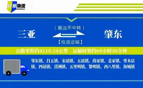 三亚到肇东物流公司