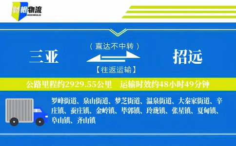三亚到招远物流公司
