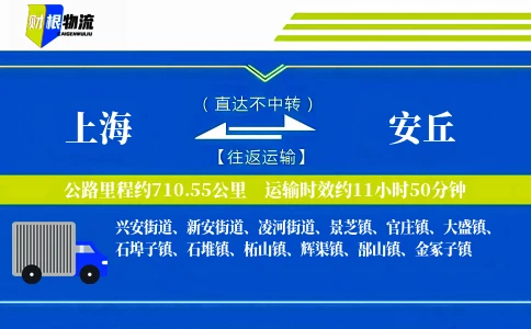 上海到安丘物流公司
