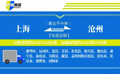 上海到沧州物流公司