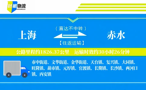 上海到赤水物流公司