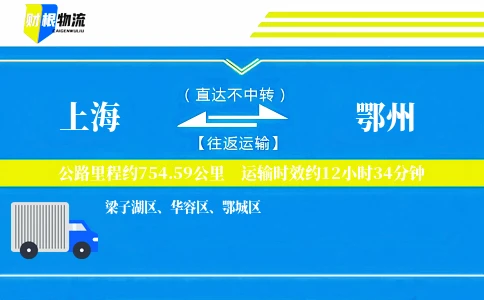 上海到鄂州物流公司