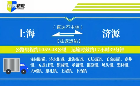 上海到济源物流公司