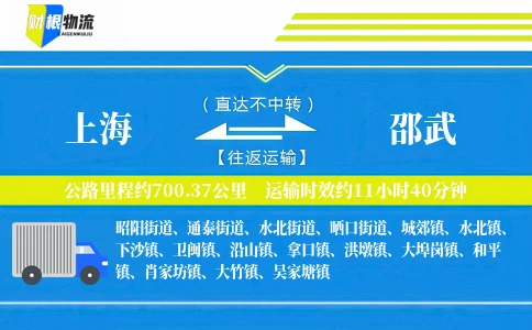 上海到邵武物流公司