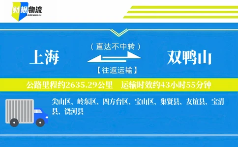 上海到双鸭山物流公司