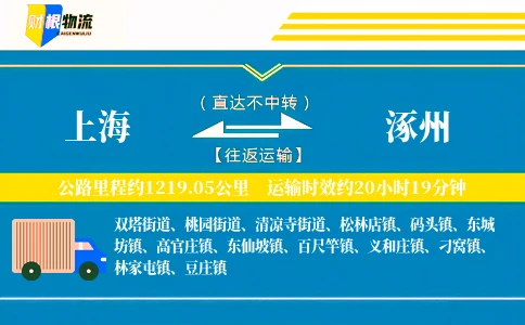 上海到涿州物流公司