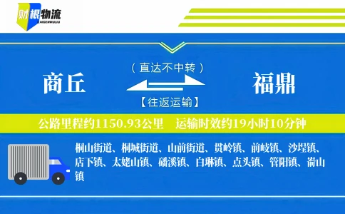商丘到福鼎物流公司
