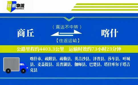 商丘到喀什物流公司