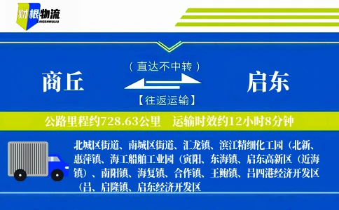 商丘到启东物流公司