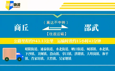 商丘到邵武物流公司