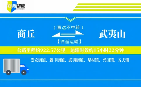 商丘到武夷山物流公司