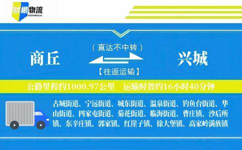 商丘到兴城物流公司