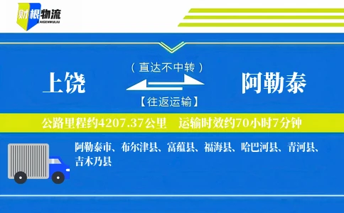 上饶到阿勒泰物流公司