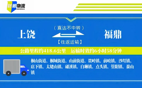 上饶到福鼎物流公司