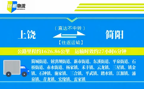 上饶到简阳物流公司